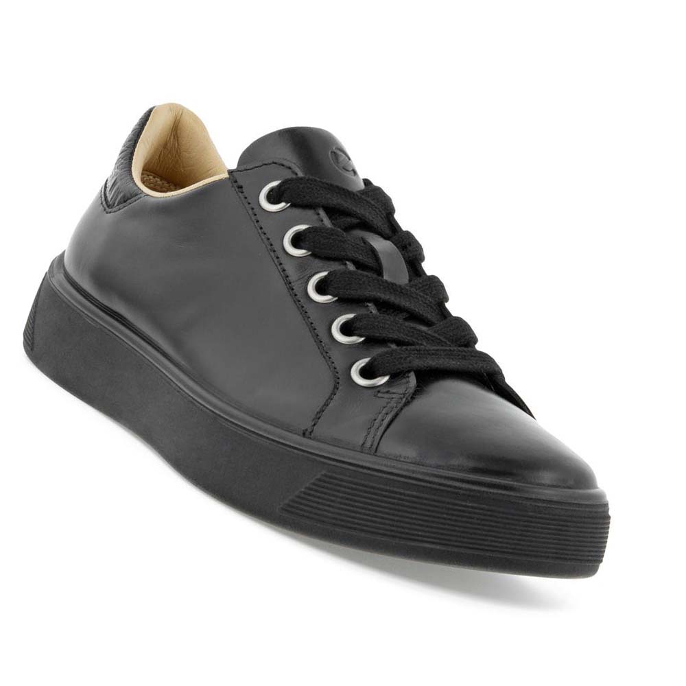 Women's Ecco Street Tray Lx Sneakers Black / Black | Canada 261SGL